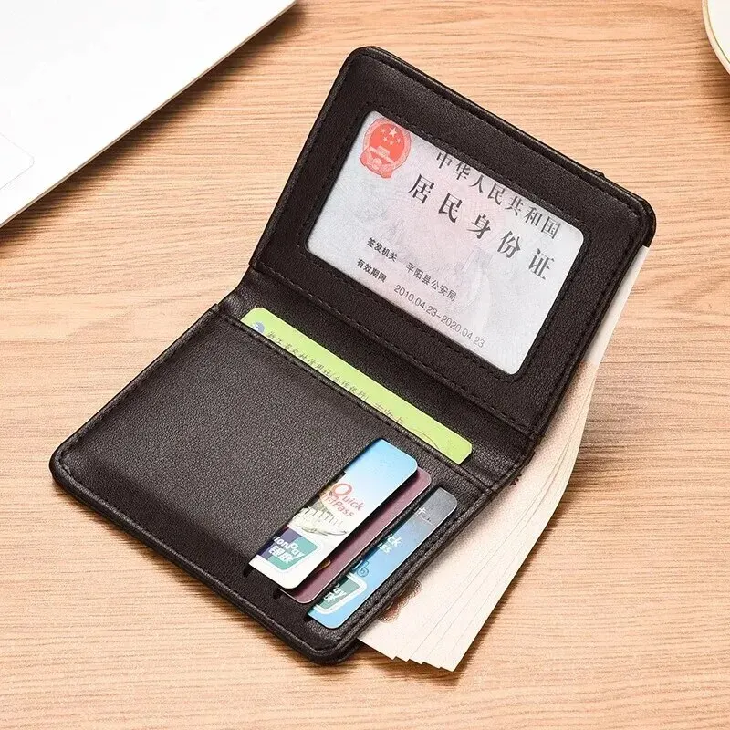 Ultra Thin Men\'s Wallet Vertical Multi Card Holder Small Slim Wallets Driver\'s License Youth Mini Student Card Case Bag