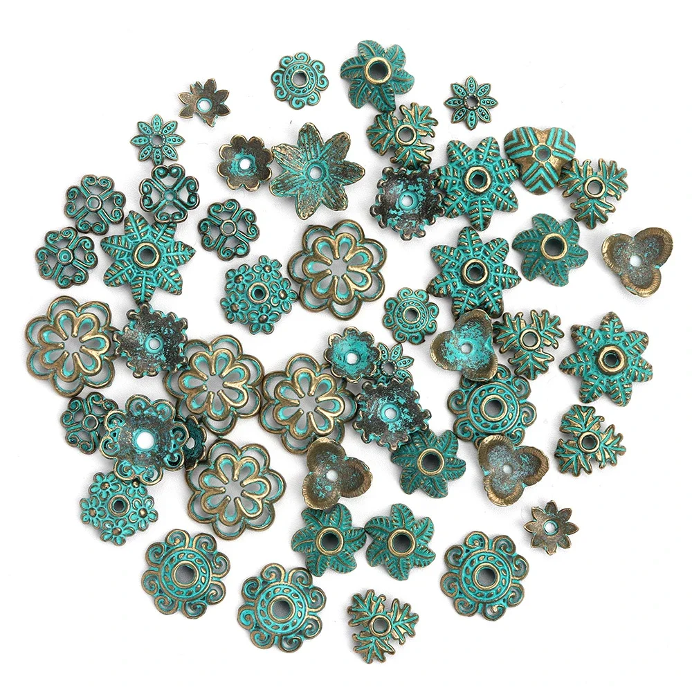 150 Uds. De tapas de cuentas de Metal espaciadoras sueltas Vintage de plata y oro tibetano mezclado para fabricación de joyería, accesorios DIY,
