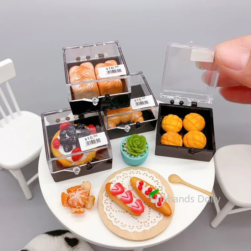 1:12 Dollhouse Simulation Mini Bread Combination Box Set Model for Dollhouse Kitchen, Dining Room Food Play Toys