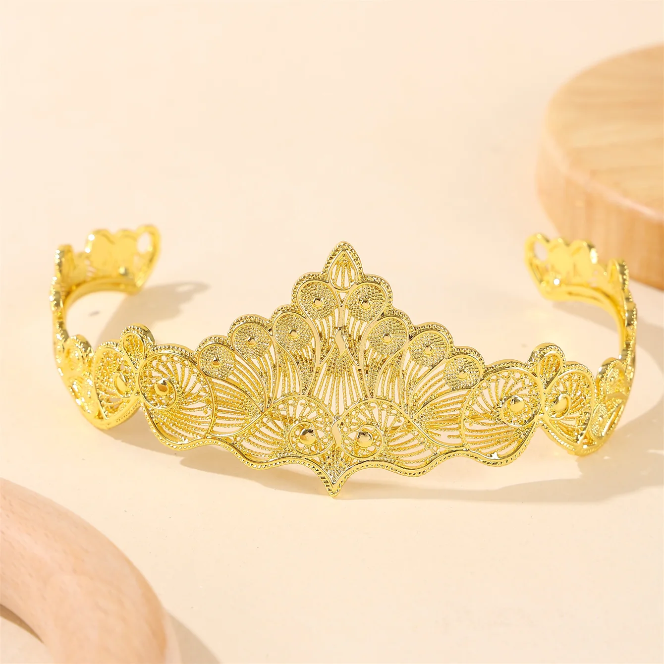 Algerian Style Metal Tiara For Brides Wedding Tiara Master Carved Design Jewelry For Birthday Party Gifts