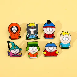 Insignias de figuras de dibujos animados de parque de TV, alfileres de solapa, mochilas, insignia de Metal esmaltado, ropa, joyería, accesorios del Sur, 7 piezas