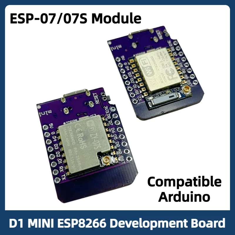 

D1 MINI ESP8266 Development Board Serial Port Wireless WiFi Onboard ESP-07/07S Module For Arduino