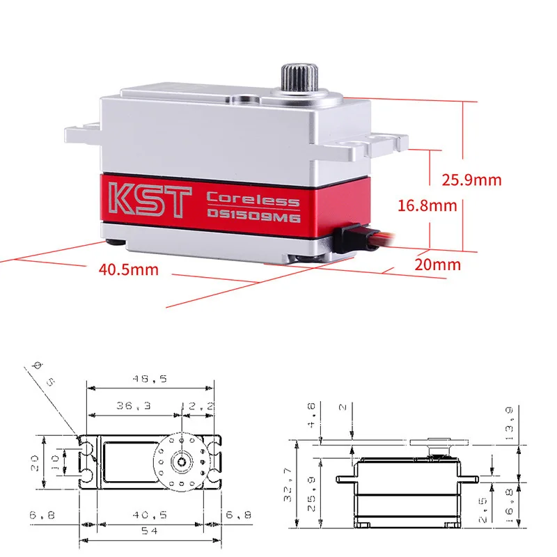 KST DS1509MG 12.8KG Digital Metal Gear Coreless Servo For RC Model UAV Car Boat Robot Arm Helicopter Airplane Parts