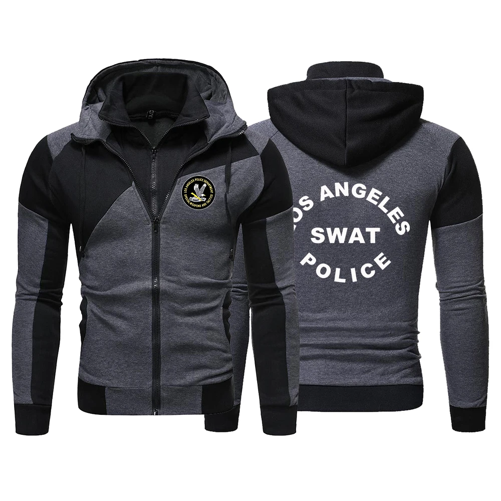 SWAT Department Tv Series SECURITY INVESTIGATION Men's color blocked cool and casual clothing hooded sweatshirt hoodies jacket