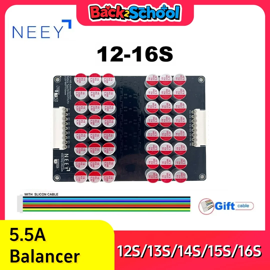 

NEEY 5.5A активный эквалайзер-балансир 12S 13S 14S 15S 16S для Lifepo4 литий-ионный аккумулятор LTO энергетический конденсатор