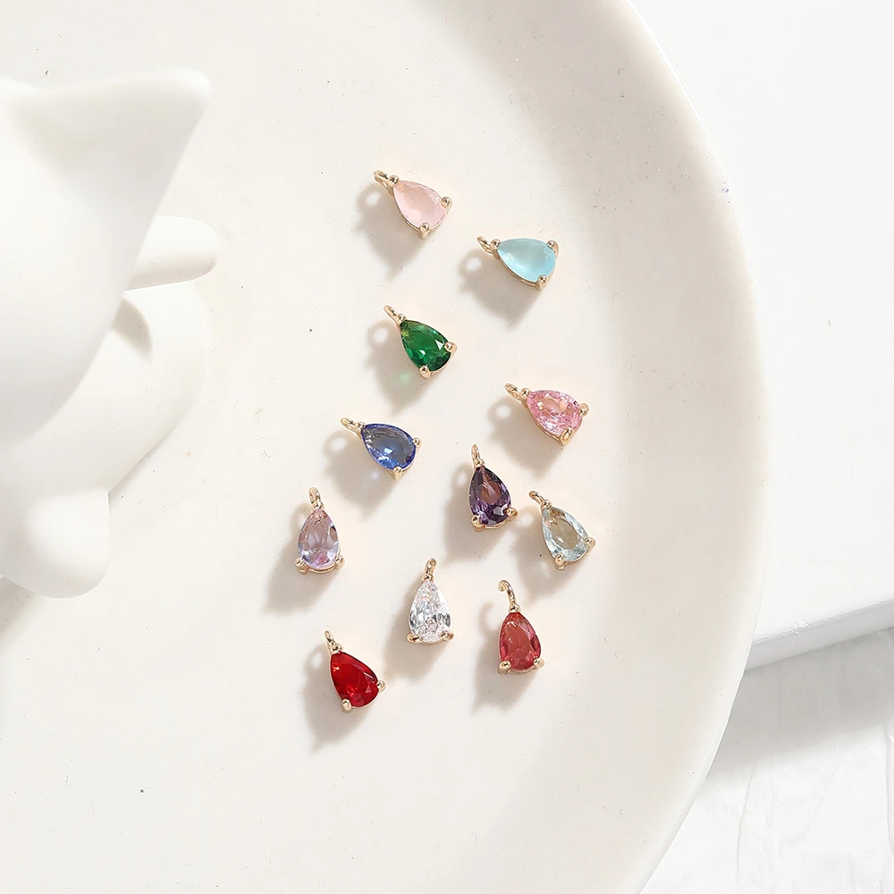 BenS Water drop charms for jewelry making multicolor crystal small pendants Accessories women DIY handmade Supply Wholesale P09