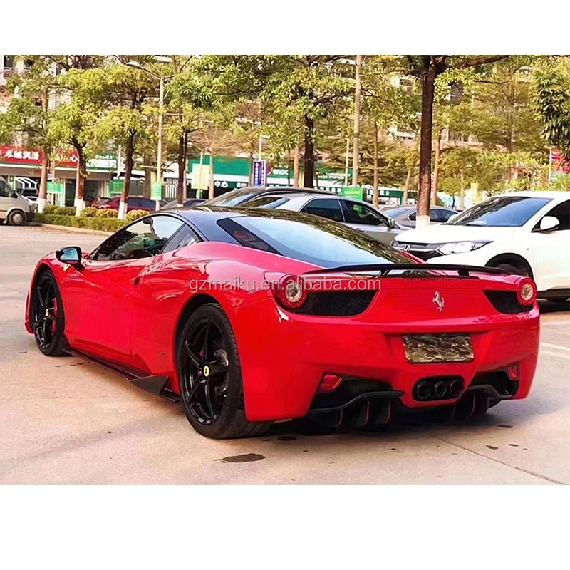 Double style carbon fiber rear spoiler tail rear trunk spoiler wing carbon fiber style is suitable for ferrari F458