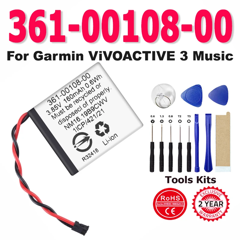 

Сменная новая 361-00108-00 Сменная батарея для Garmin ViVOACTIVE 3, музыкальные часы Li-po NL28LL31B03OC + бесплатные инструменты
