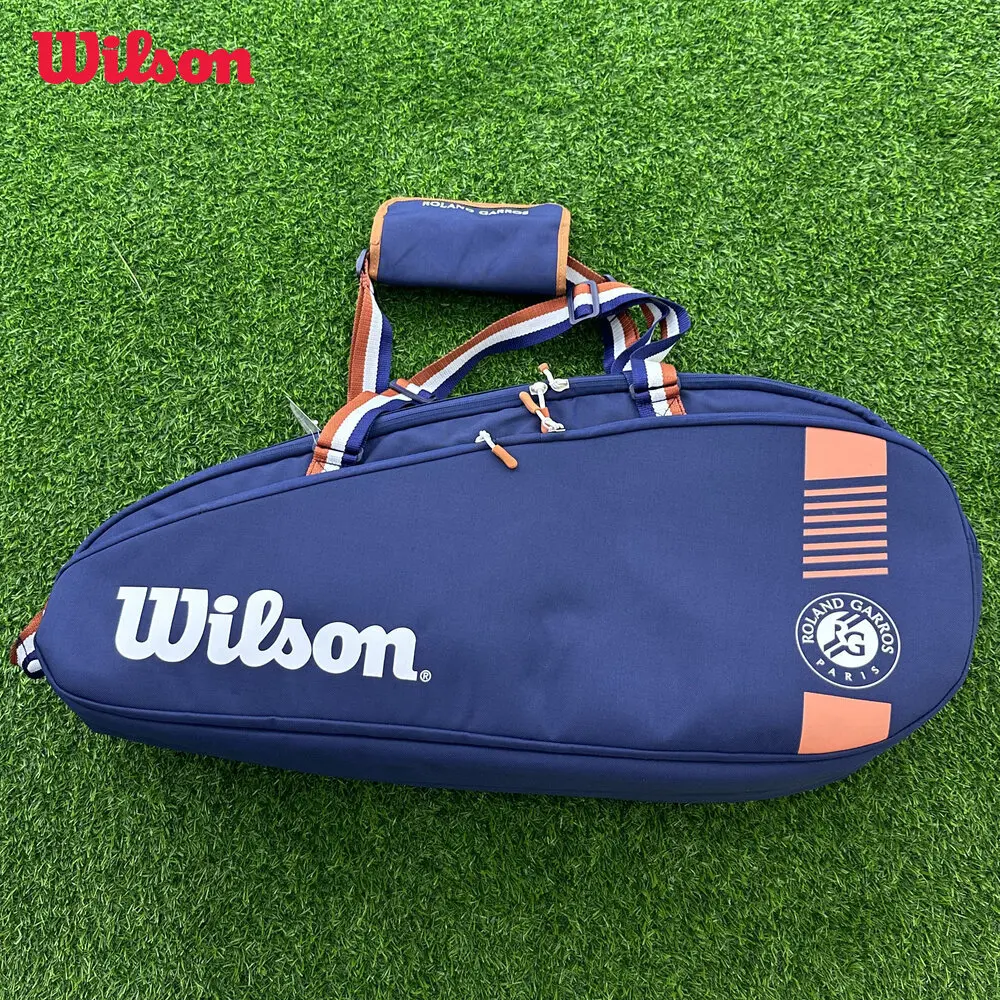 Genuine Wilson 2024 France Open Team 3-6 Pcs Duffel Tennis Racket Bag Roland Garros Clay Court Tournament Tennis Racquet Bag