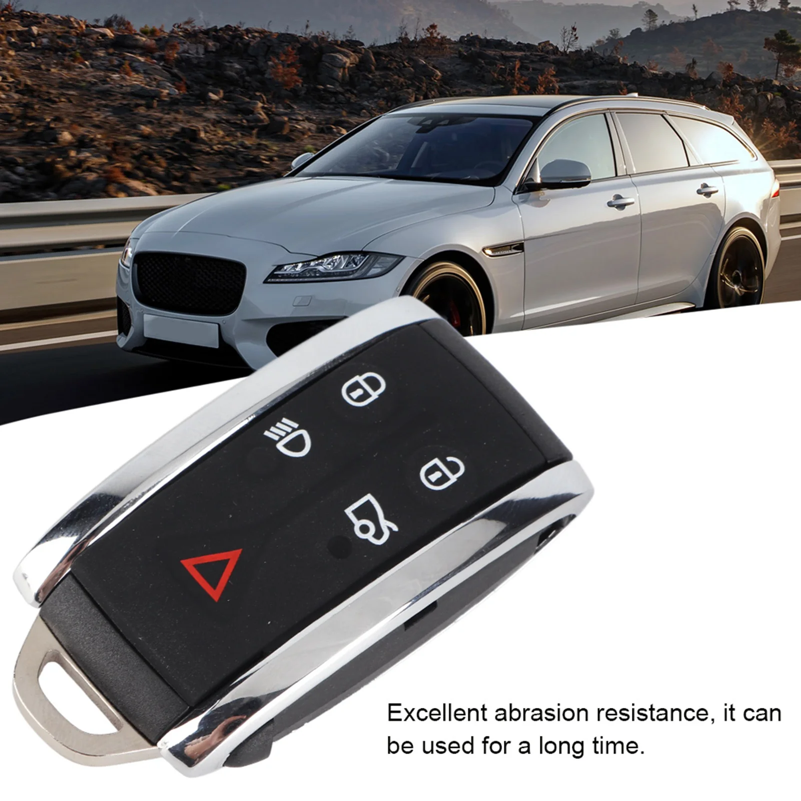 Carcasa de repuesto para llavero de 5 botones para Jaguar XF XK XKR 2007-2010 2012 con batería CR2032 y destornilladores 1 pieza negro