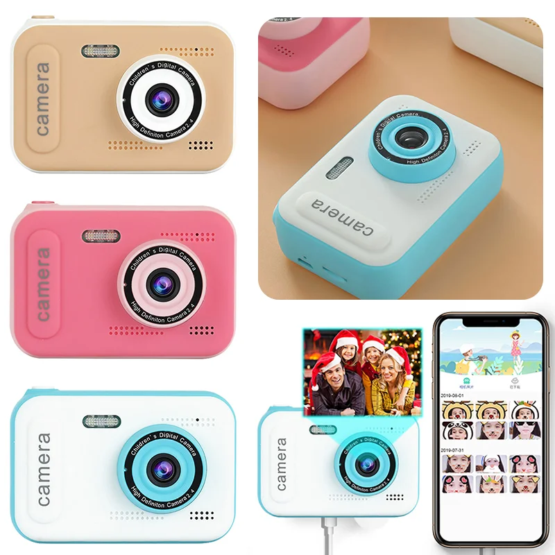 HD Children Camera 2.4 Inch Children's Mini Digital Camera 4X Zoom Video Camera Toy 20 Megapixel Front and Rear Dual Lenses