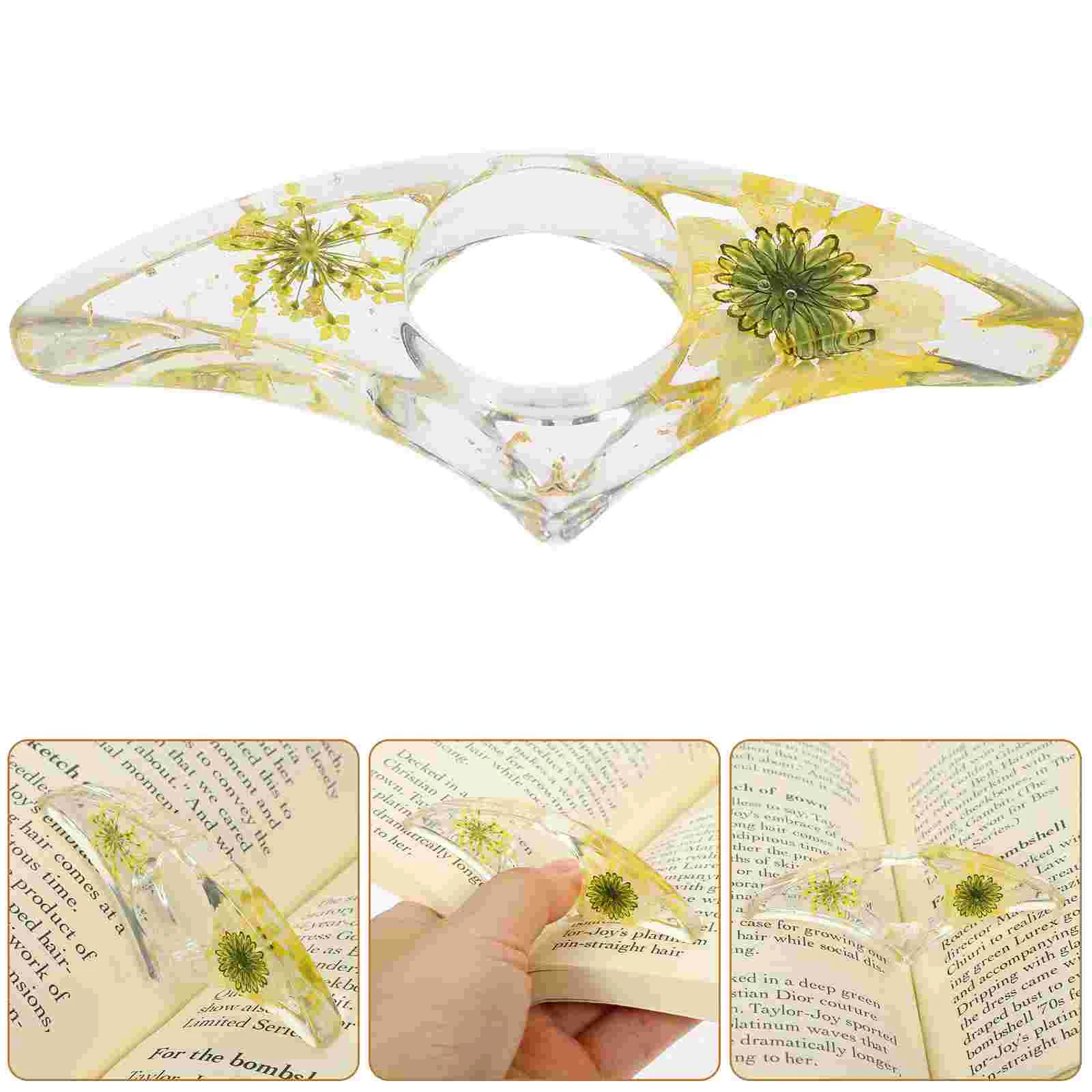 Blumen-Lesezeichen, kleiner Daumenhalter zum Lesen, Liebhaber, Geschenke, Regal, Bücherregale, Ring-Seitenhalter, Kunststoff-Fingerstütze, Lesezeichen