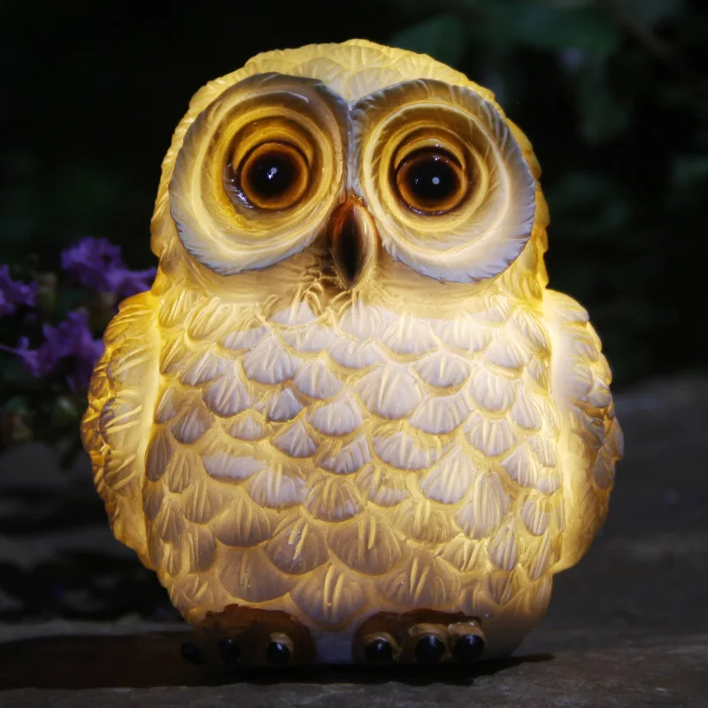 New Outdoor Solar Animal Resin Lamp Lawn Lamp Garden Owl Dog Snail Rabbit