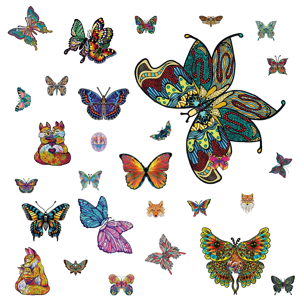 

Jigsaw Wooden Puzzle Lively Butterfly Irregular Wooden Puzzle DIY Crafts Birthday Gift For Children And Adults Board Games