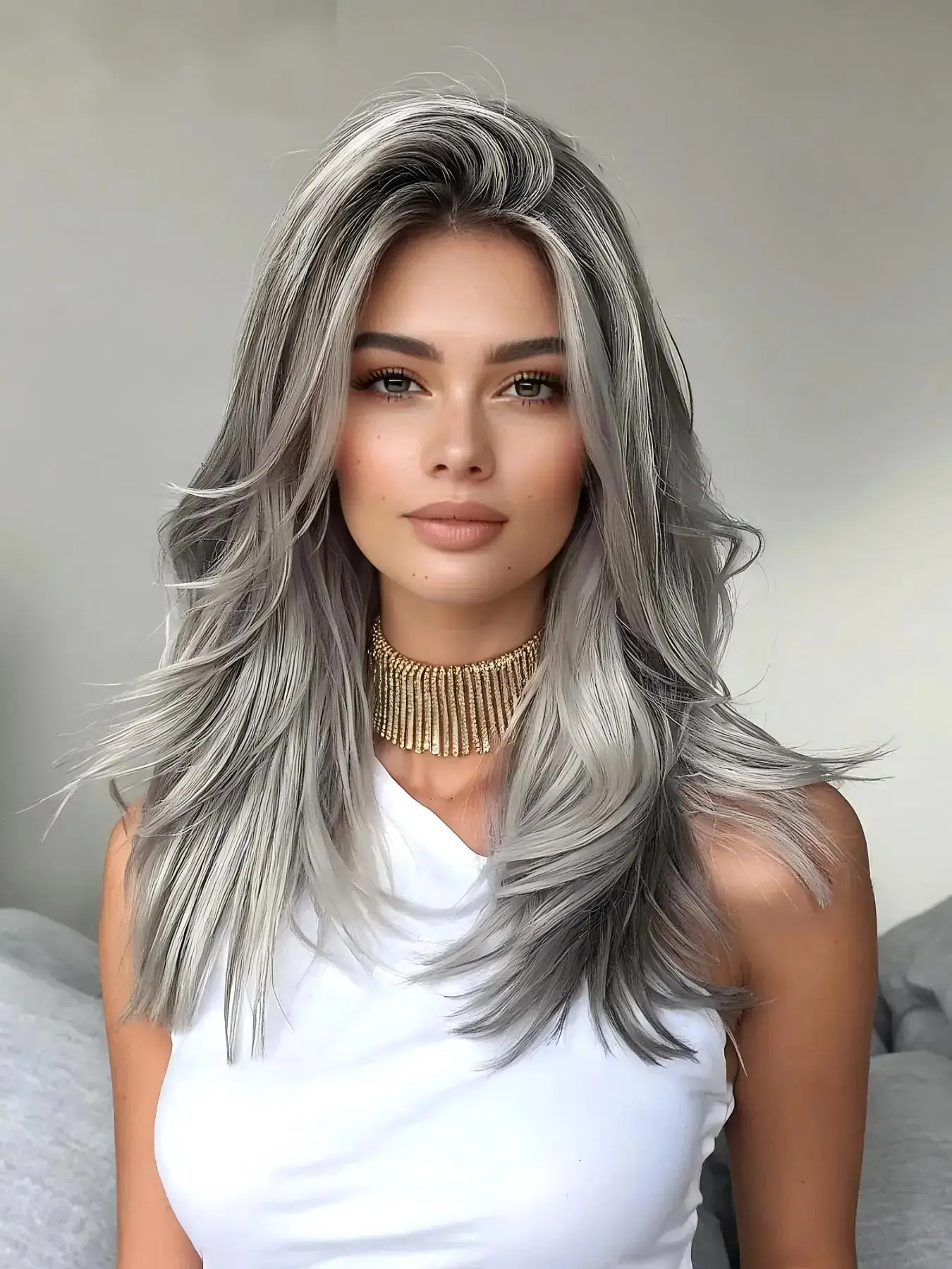 13x6 Lace Frontal Synthetic Wig 20 Inch Long Wavy Layered HD Lace Glueless Wigs for Women Natural Hairline Heat Resistant Fiber