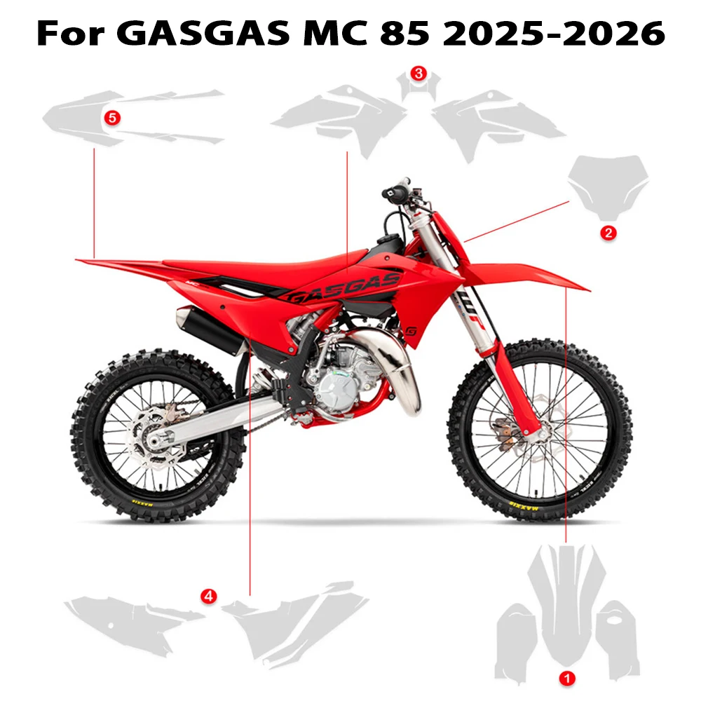 For GASGAS MC85 2025-2026 TPU Motorcycle Paint Protection Film MC 85 PPF Anti-scratch Fairing Protection Film 7.5Mil Thickness
