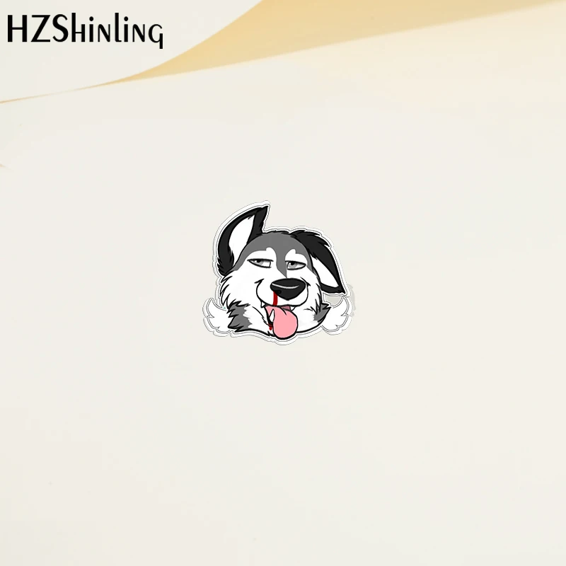 2022 Cartoon Husky Dog Pet Animal Acrylic Lapel Pin Resin Epoxy Acrylic Pins Fashion Jewelry Accessories