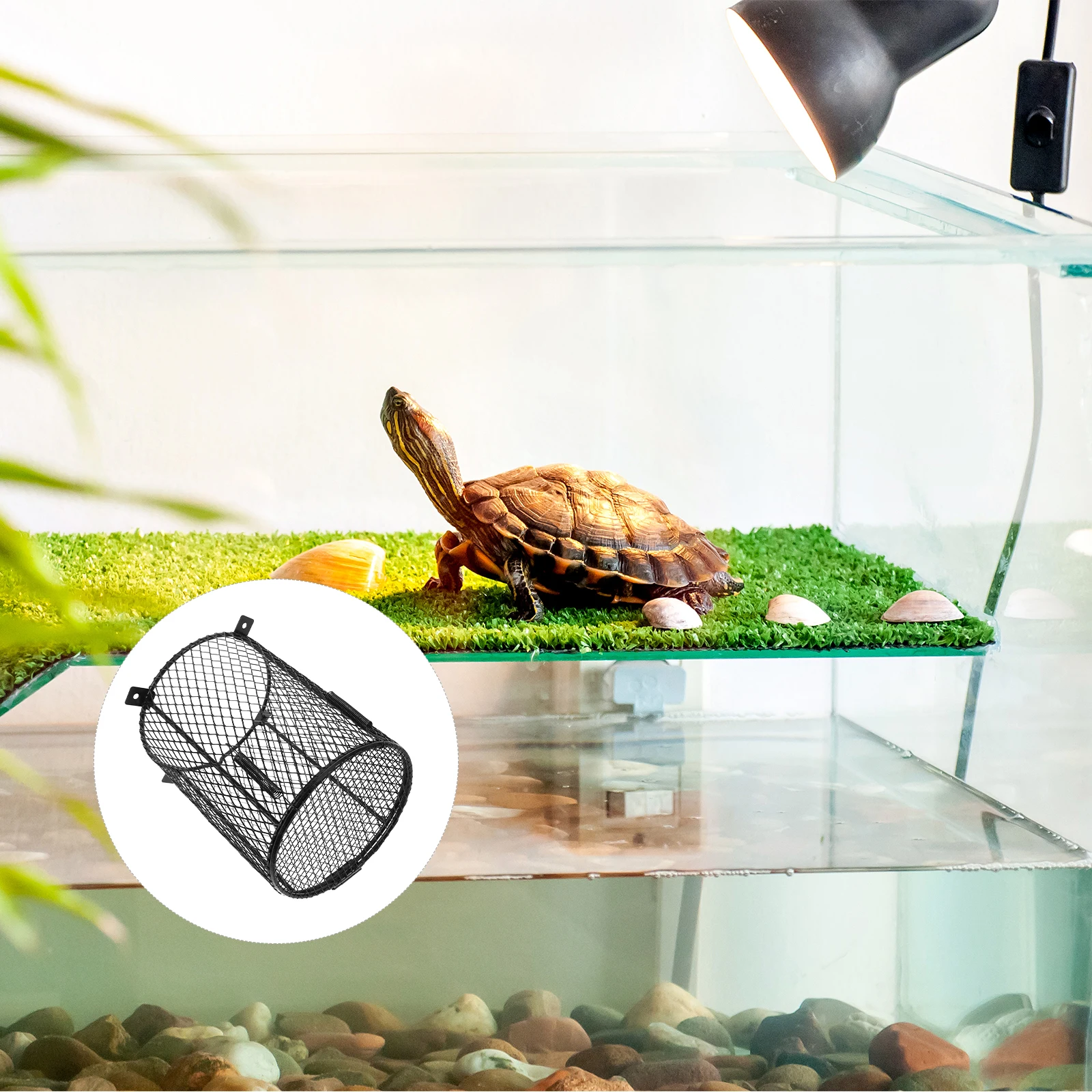 

Multifunctional Heat Lamp Mesh Cover Anti-Scald Ceramic Heater Guard For Cage Supplies Turtle Tank Accessories Lizard