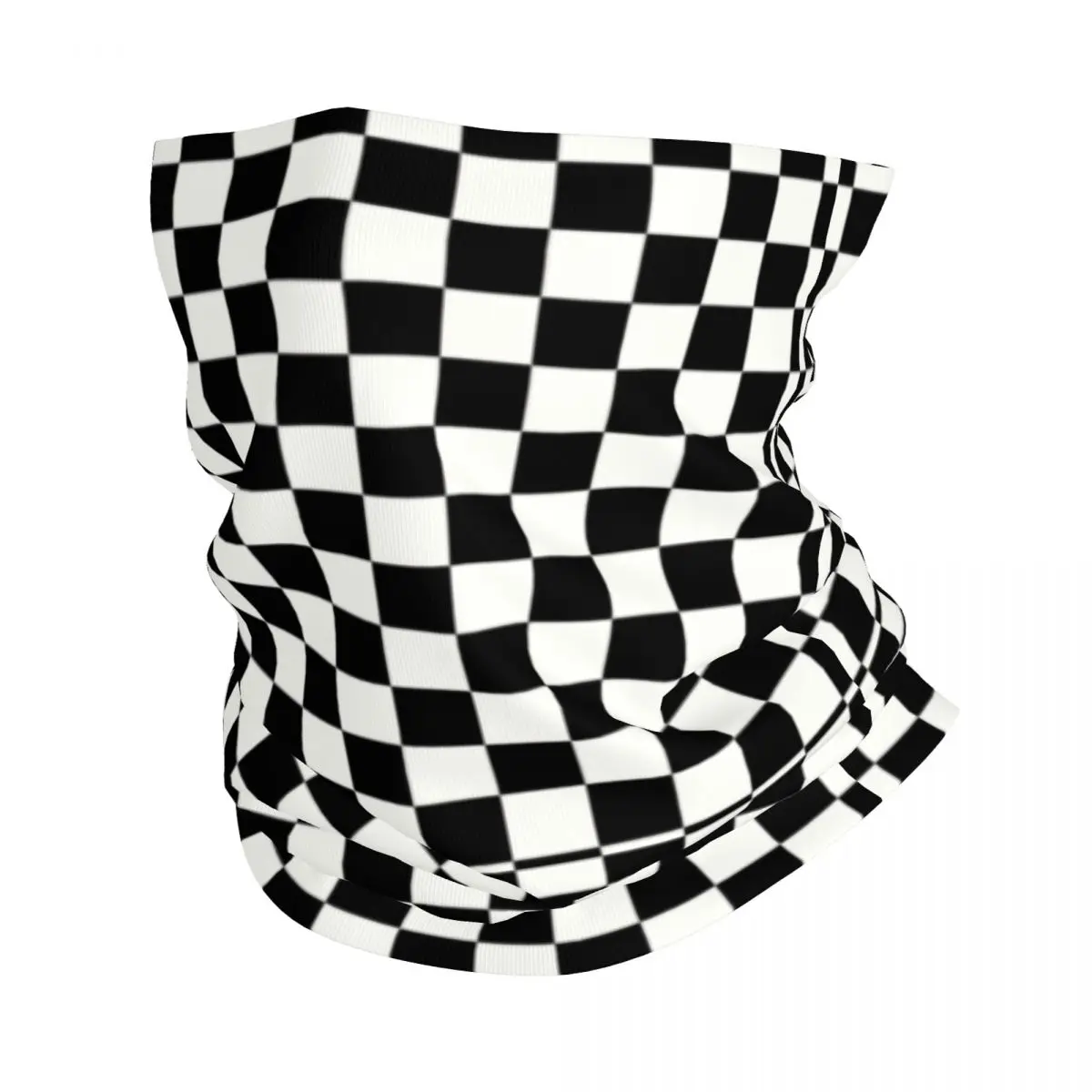 Classic Checkerboard Bandana Winter Neck Warmer Women Windproof Wrap Face Scarf for Hiking Chess Board Gaiter Headband