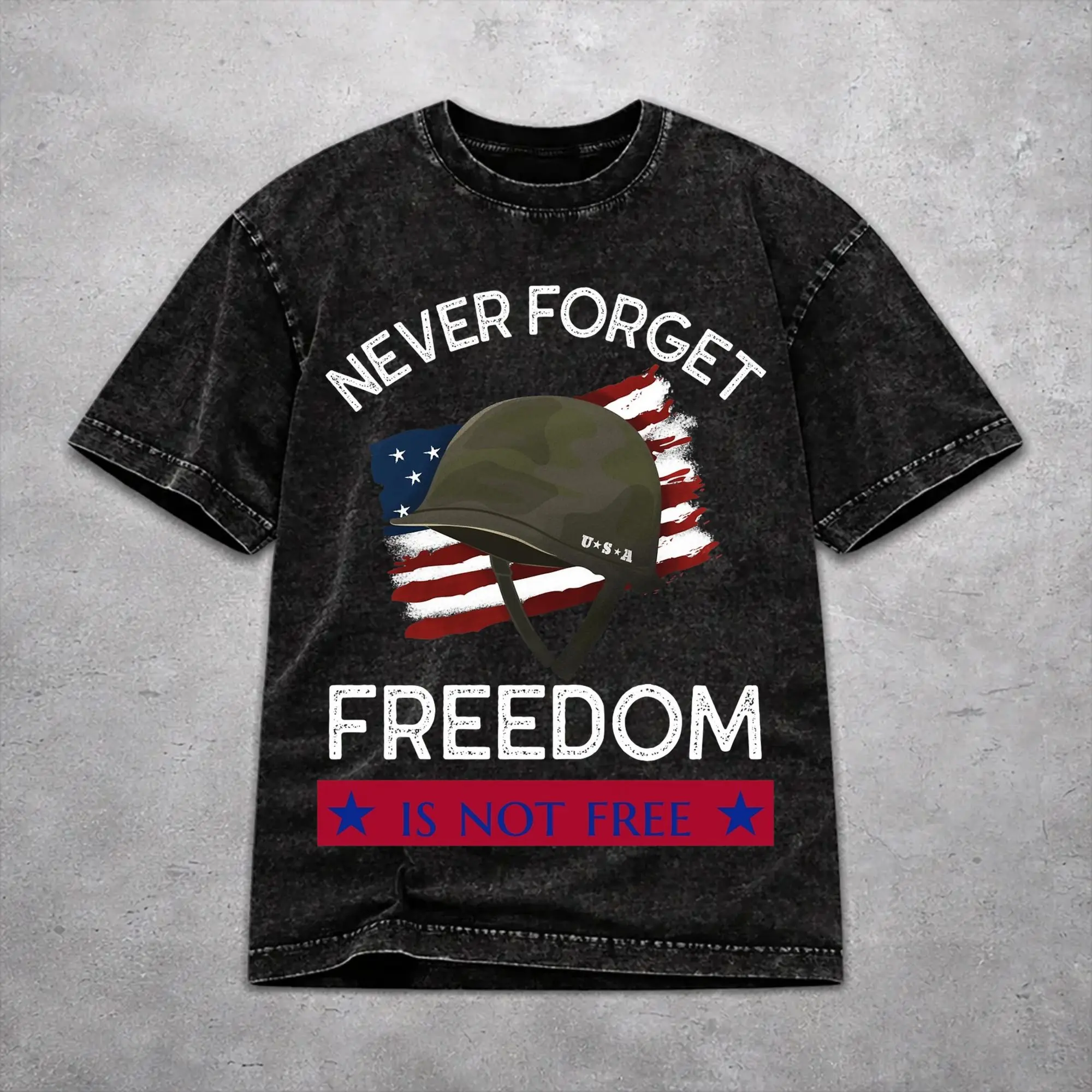 Novelty Women Men May We Never Forget Freedom Isn't Free Tee Shirt Cotton Washed  T Shirts Clothes