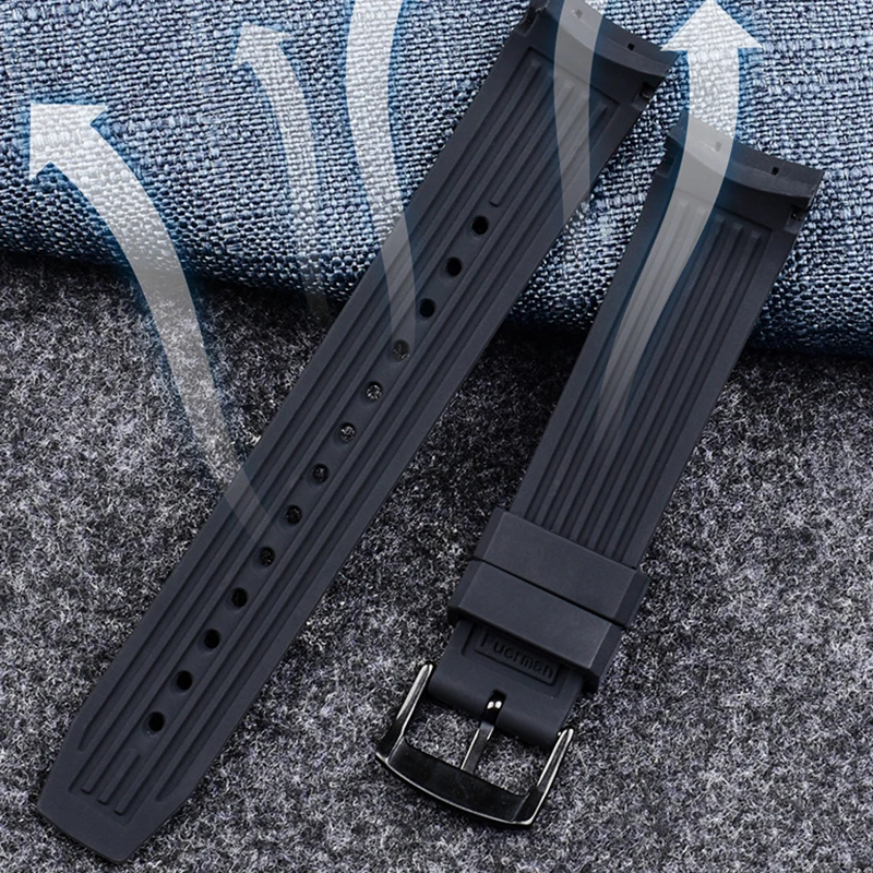 حزام ساعة سيليكون مقاوم للماء للرجال ، حزام ساعة مطاطي ، إكسسوارات رجالية ناعمة ، جودة عالية ، BN0190 ، BN0193 ، CA0718 ، CA4385 ، BN0193 ، 22