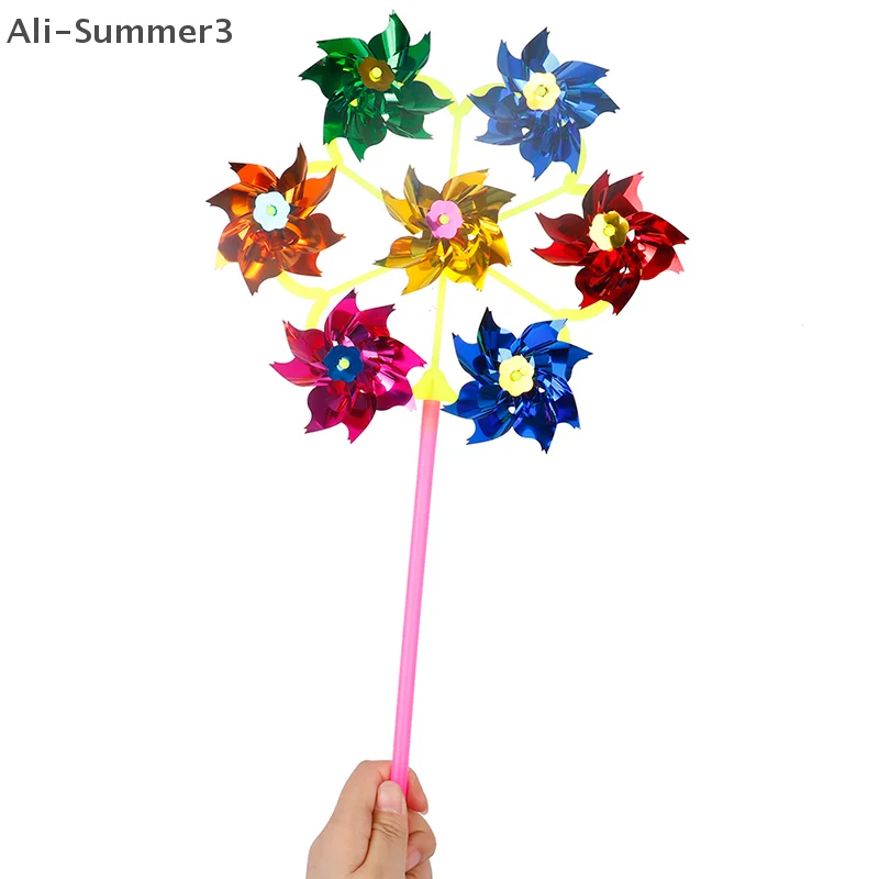 カラフルな DIY スパンコール風車風スピナー家庭菜園庭の装飾子供のおもちゃ