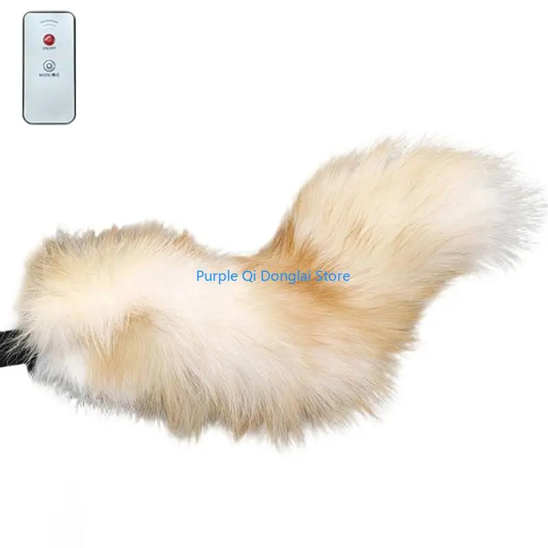 L21E Furs Animal Tail Remote Control Wagging Tail Electric Movable Cats Foxes Tail