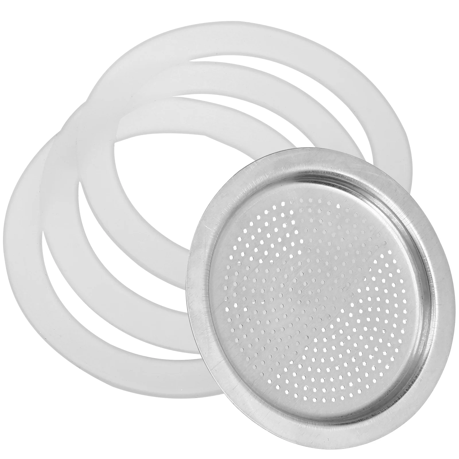 

1 комплект, прокладка для кофейника, силиконовые кольца, запасные части для фильтра из нержавеющей стали, размер 6 чашек, уплотнительная прокладка для кофейника, эспрессо