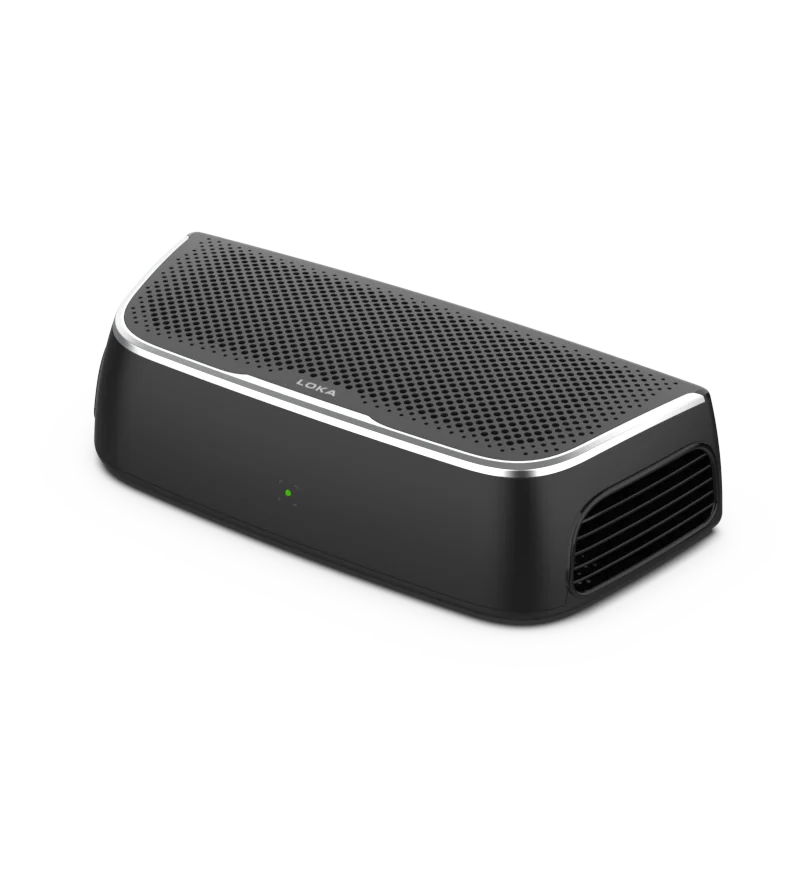 

Portable 12V DC car power supply car air purifier for use in cars and outdoor hotels