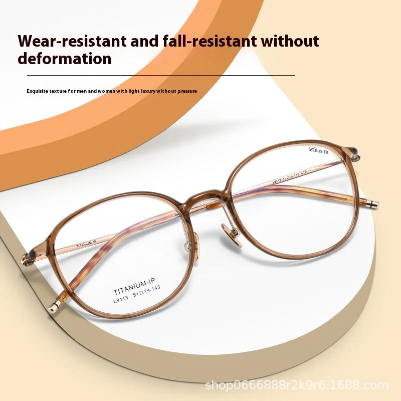 إطار نظارات دائري جديد إطارات نظارات بصرية عصرية للنساء إطار نظارات فاخر مستدير من التيتانيوم الخالص خفيف للغاية
