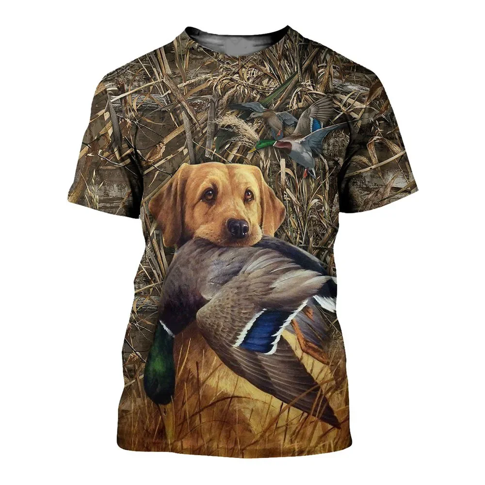 Summer Duck Hunting Funny Fashion Harajuku Tops Casual Men's T-shirt Jungle Camouflage 3D Printed T-shirt