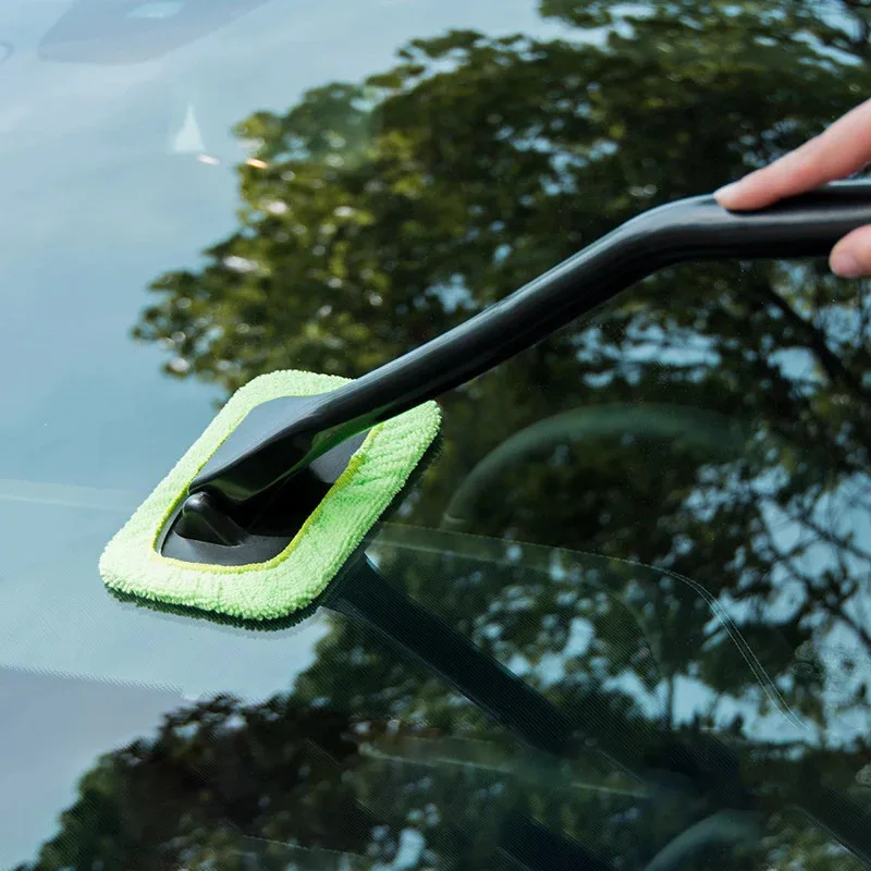 1/2/3pcs Auto Cleaning Wash Tool with Long Handle Car Window Cleaner Washing Kit Windshield Wiper Microfiber Cleaning Brush