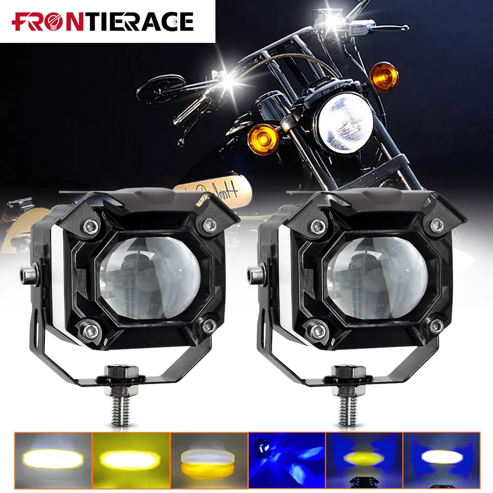 

Motorcycle High Power 200W Fog Lamps for Led Spotlight Blue Angel Eyes Super Brighter 6000K for ATV Truck Dirt Bike SUV UTV