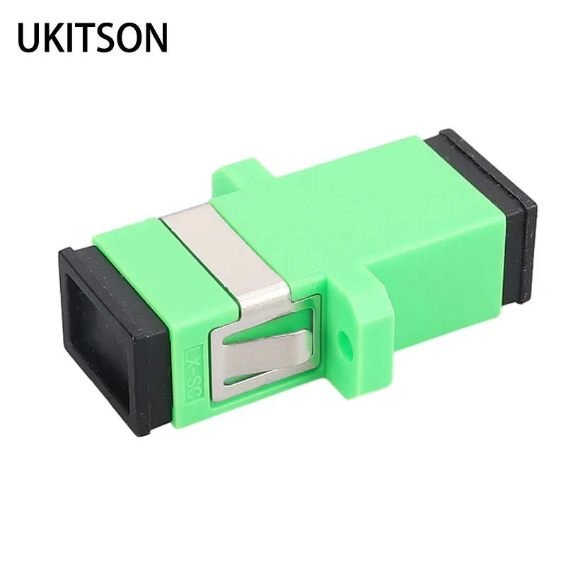 Acoplador de Fibra Óptica SC Keystone Verde SC/APC, Conector Óptico SC-SC Simplex Monomodo APC para Rede LAN, Pacote com 5