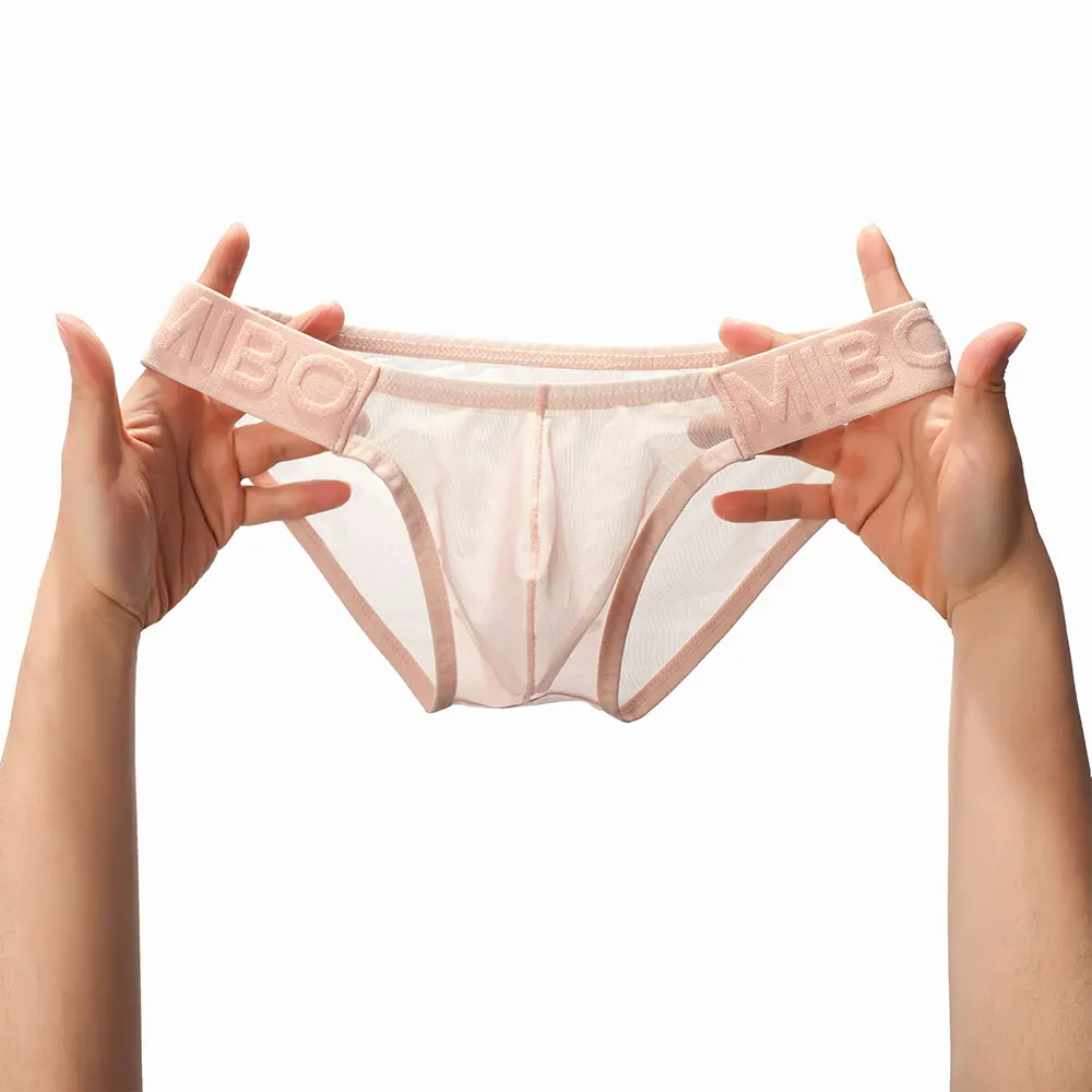 Men's 20D Hollow Mesh Low-Waisted Triangular Pants Quick-Dry Breathable Sexy U-Shaped Pouch Fully Transparent New Style