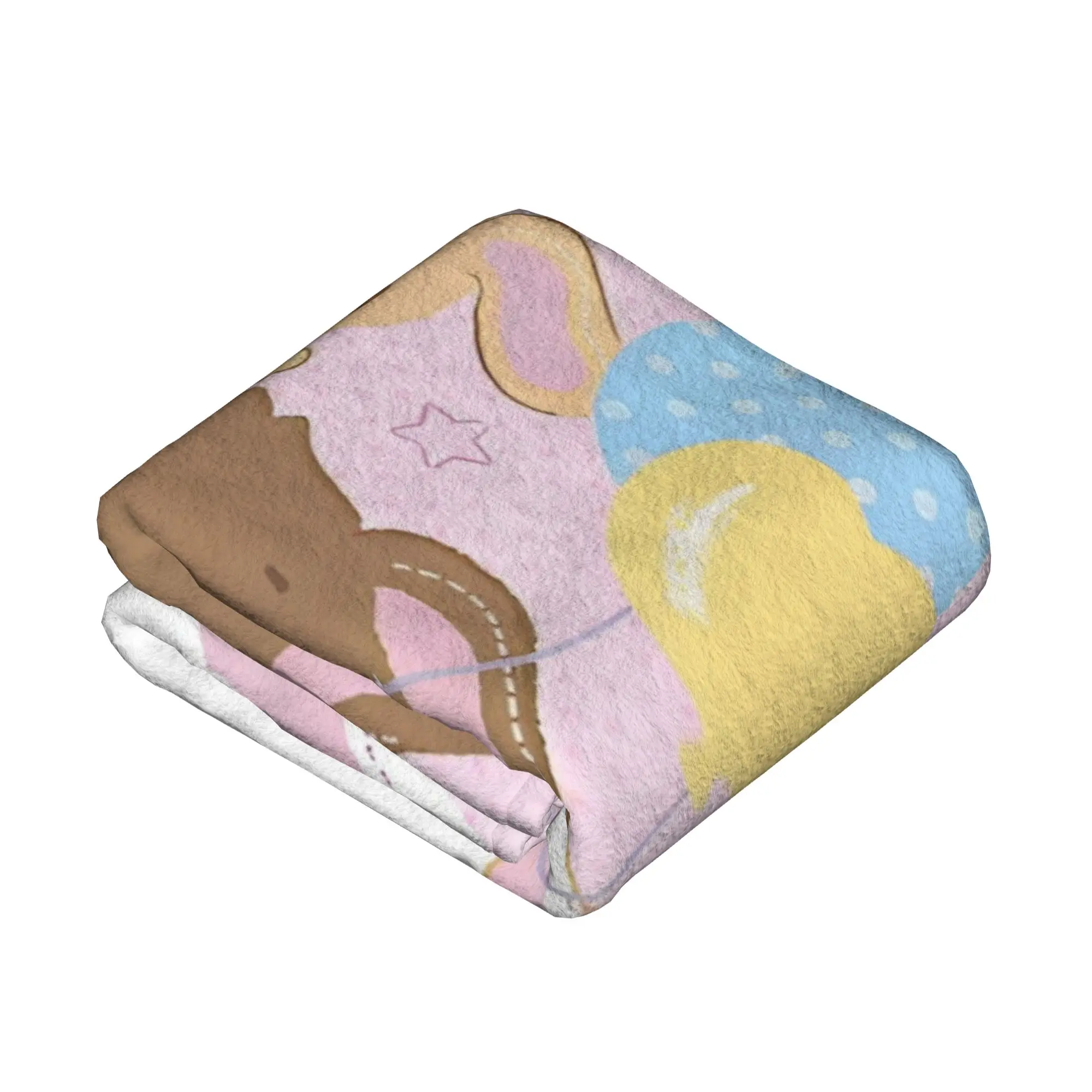 Cute  Sugar Rabbit Fuzzy Blankets Bunny Funny Throw Blanket for Home Hotel Sofa  125*100cm Rug Piece view 5