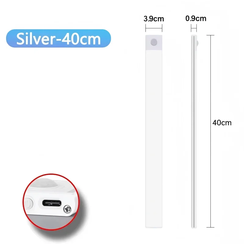 Ultradunne draadloze LED-kastlamp Bewegingssensor USB Type C Oplaadbaar Magnetisch dimbaar 3 kleuren Binnen voor keukengarderobe