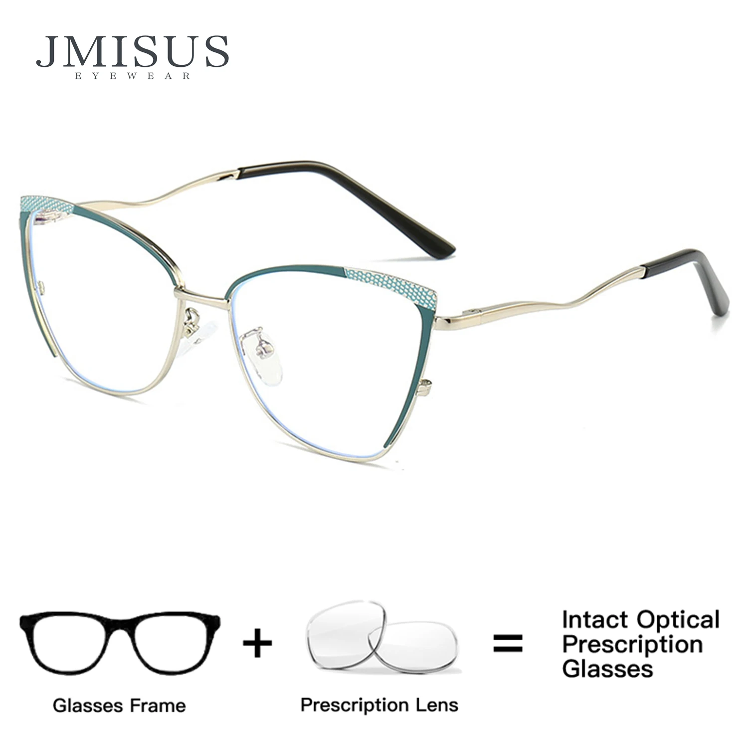 

JMISUS Butterfly Optical Glasses for Woman Ultralight Metal Cat Eye Anti-Blue Light Photochromic Prescription Sunglasses