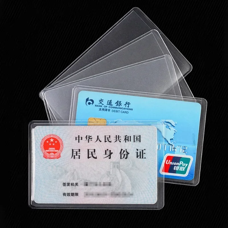 1/5/10pcs 투명 투명 방수 카드 커버 여성 남성 카드 홀더 케이스 신용 카드 은행 ID 카드 배지 보호 슬리브