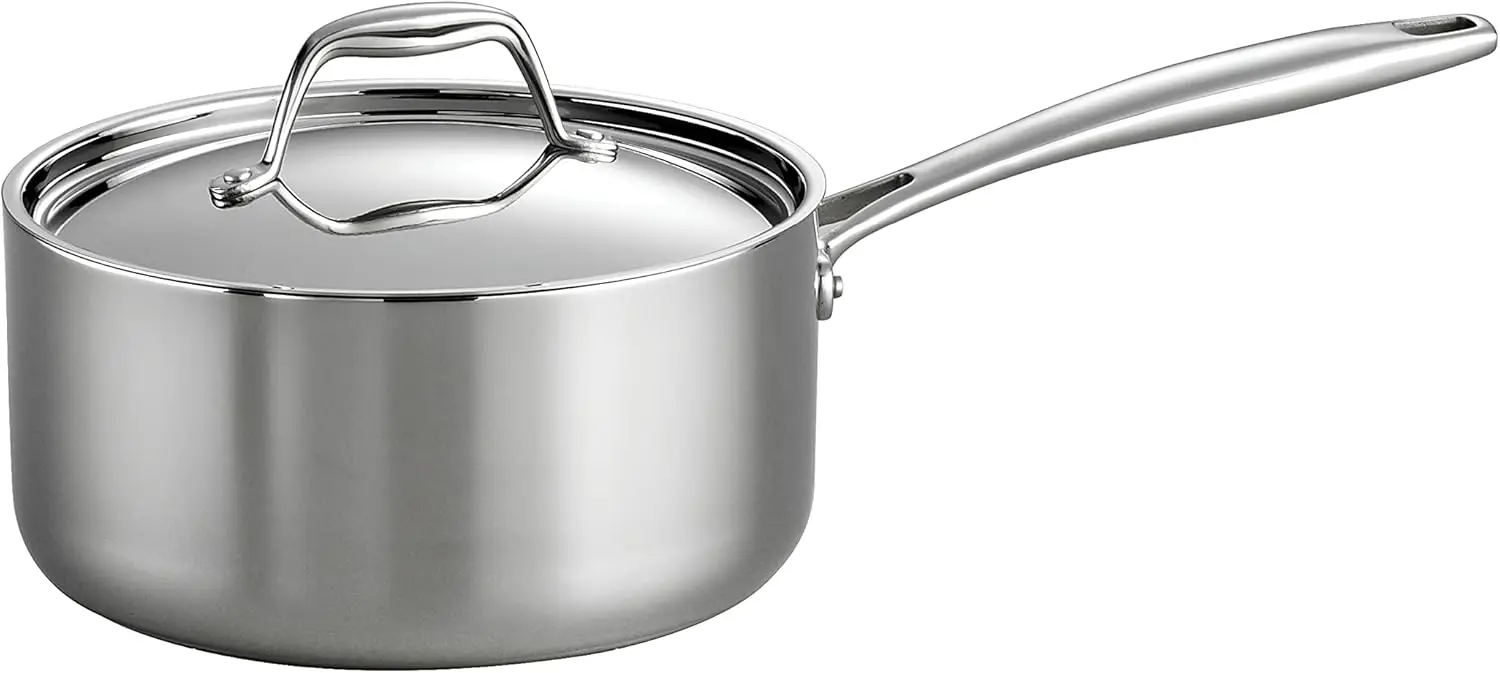 

3-Quart Stainless Steel Sauce Pan with Lid, Induction-Ready, Dishwasher-Safe, NSF-Certified