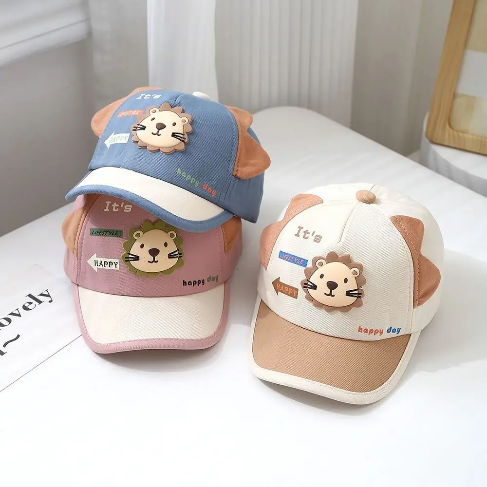 

New Sunscreen Children Baseball Cap Cartoon Curved Brim Lion Sports Hat Breathable Adjustable Duck Tongue Cap