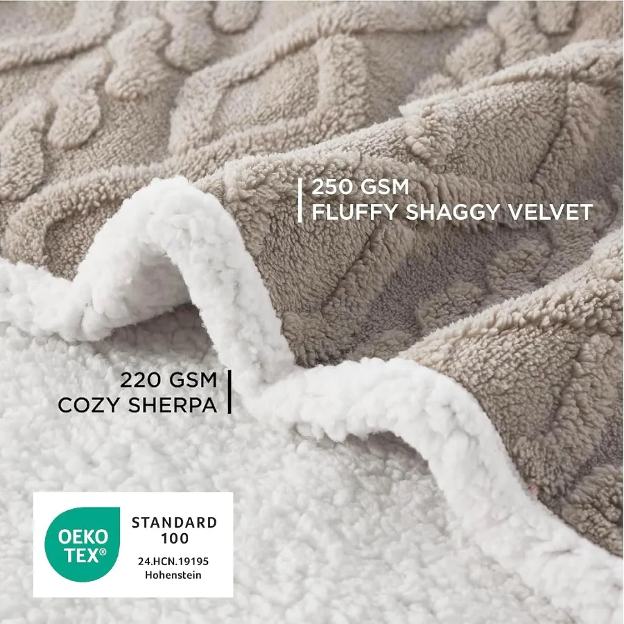 Bedsure مقاوم للماء الكلب البطانيات للكلاب الكبيرة بطانية حيوانات أليفة للأريكة حامي قابل للغسل الجاكار المرجان الصوف القط رمي بطانية