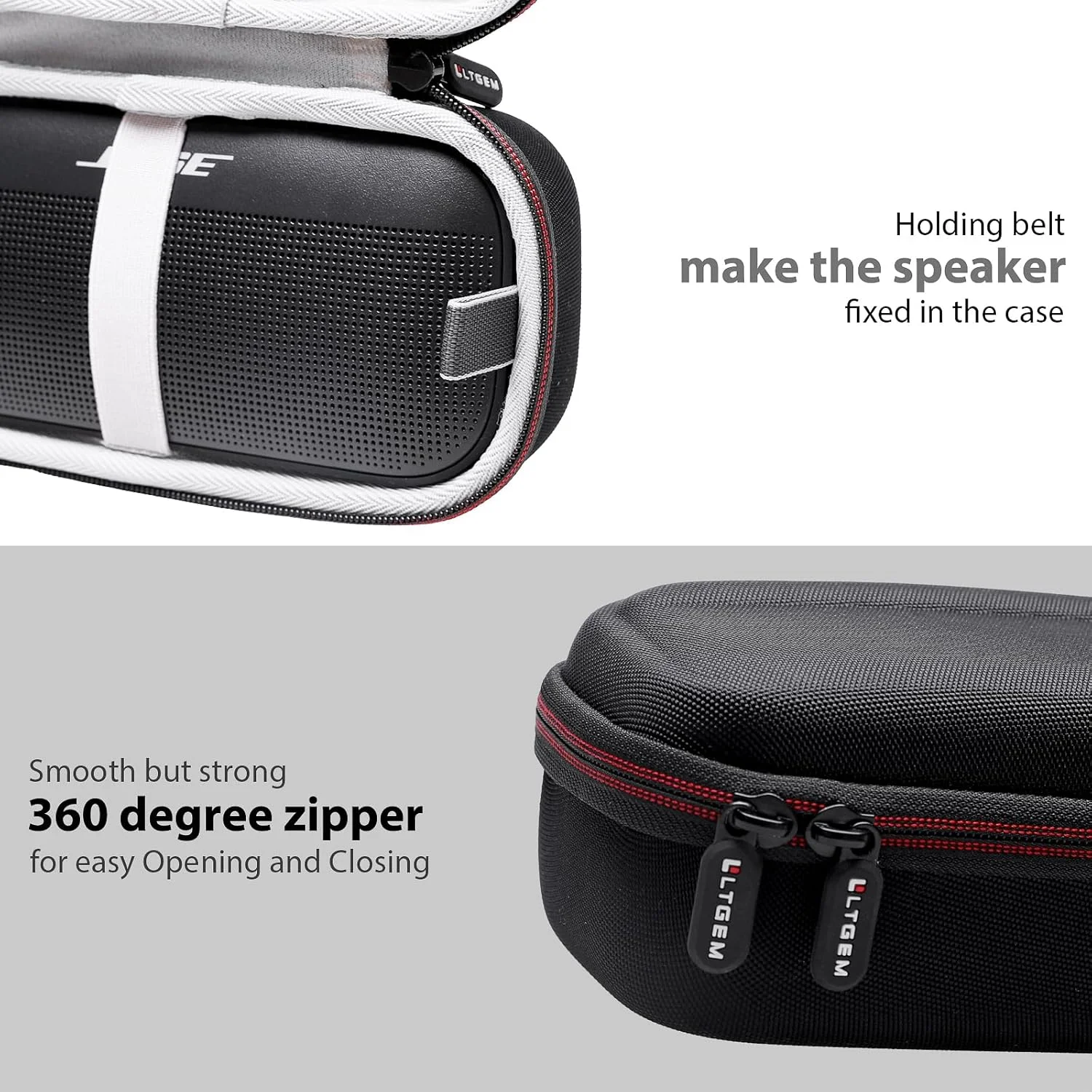 Obrázek 6: LTGEM pouzdro pro bose soundlink flex speaker/flex reproduktor 2nd gen - natvrdo úložný cestovní ochranný nesoucí brašna, šedá