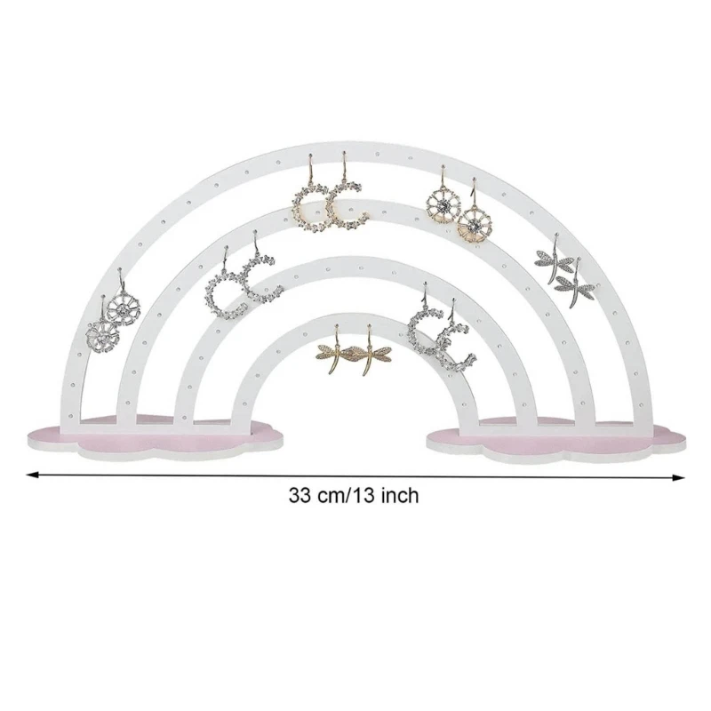 YUYU Étagères rangement pratiques pour boucles d'oreilles en forme nuage arc-en-ciel, présentoir boucles d'oreilles les