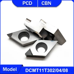 Outil de Tournage CNC DCMT11T302 DCMT11T304 DCMT11T308 PCD, Usinage d'Aluminium et de Cuivre CBN pour Acier Dur et Fonte DCMT