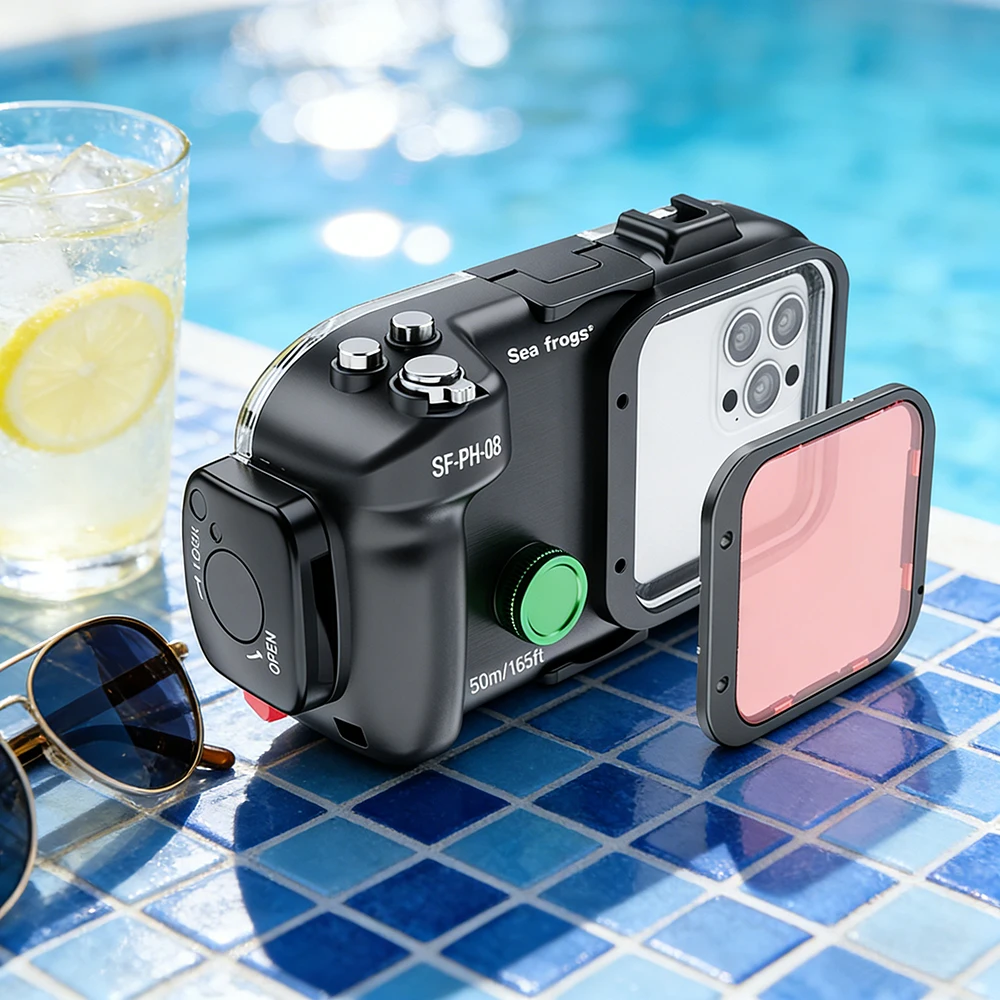 Seafrogs Snorkeling Waterproof Cell Phone Case For iPhone 17 16 15 Pro 13 14 Pro 14 Pro Max 40M Pool Photography Accessories