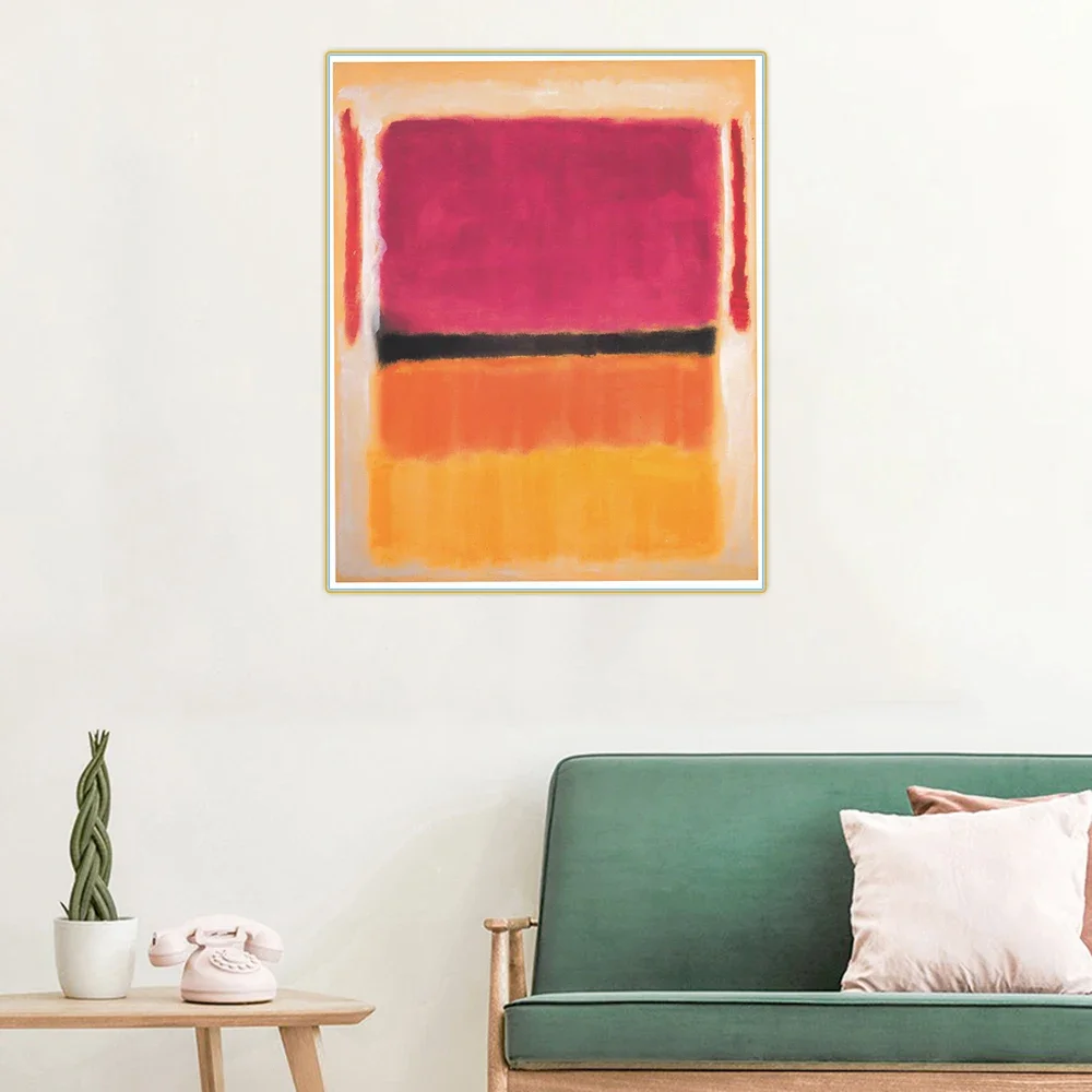 Citon Mark Rothko《Untitled (Violet, Black, Orange, Yellow on White and Red)》Canvas Oil Painting Picture Home interior Decoration