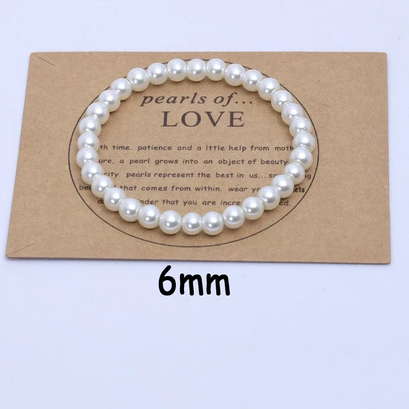 4-10mm Imitation Pearl Beads Free Adjust 18cm Girth Elastic Bracelet for Women Various Sizes or Chain Customizable Wedding Gift