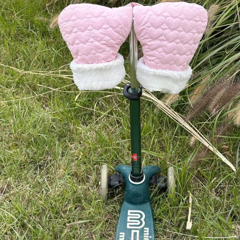 1 par de manoplas cálidas a prueba de viento para patinetes, bicicletas, guantes de algodón para niños, conducción al aire libre, clima frío, edades de 3 a 12 años