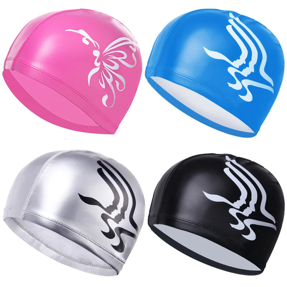 غطاء أذن خفيف الوزن مقاوم للماء لحماية السباحة وقابل للتمدد مناسب للنساء والفتيات وإكسسوارات السباحة على شكل فراشة وردية